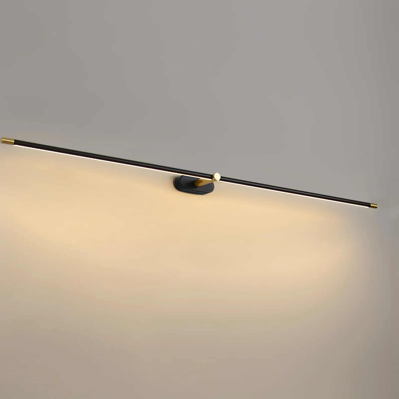 Настенный светильник Minimalist Linear - ∅69см x 5см, золотой, теплый свет, диммер