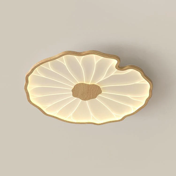 Потолочный светильник Lotus Leaf Acrylic - ∅40см x 4см, орех, теплый свет