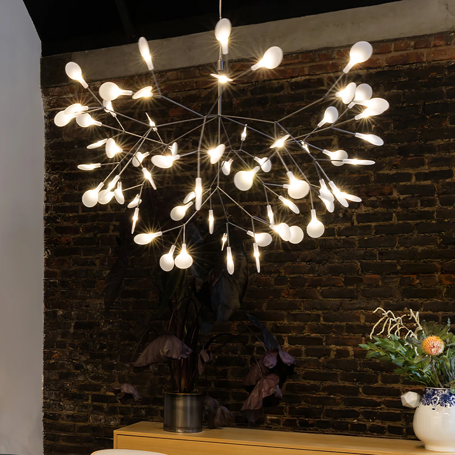 Люстра Black Firefly LED - 135 источников света ∅105см x 30см, черный, холодный свет, диммер