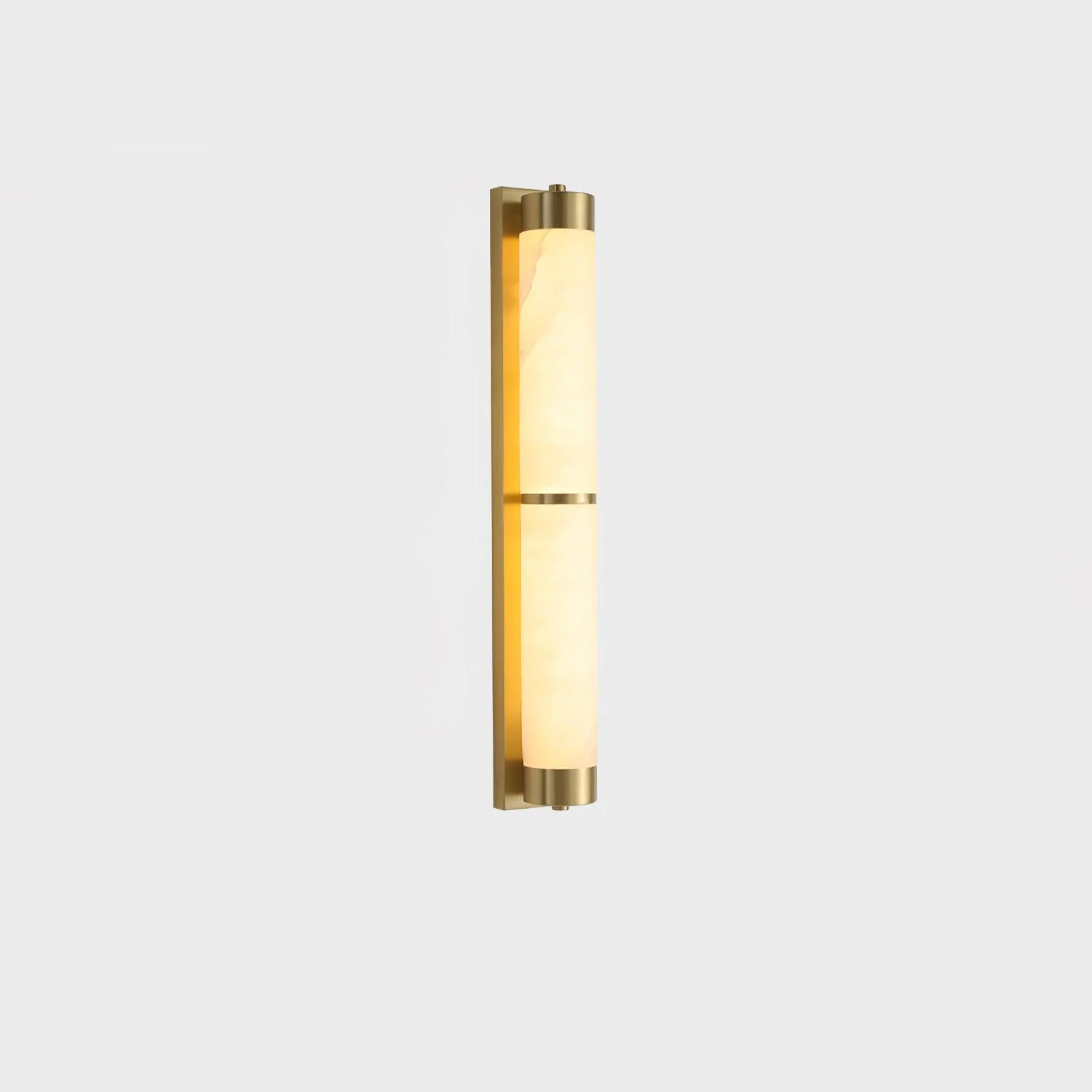 Настенный светильник Cylindra Alabaster Brass - модель B, ∅8см x 60см, черный, белый, холодный свет