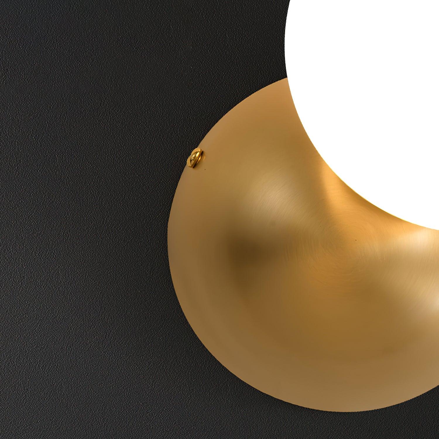 Single Globe Wall Light - Set of 2 / Brass & White