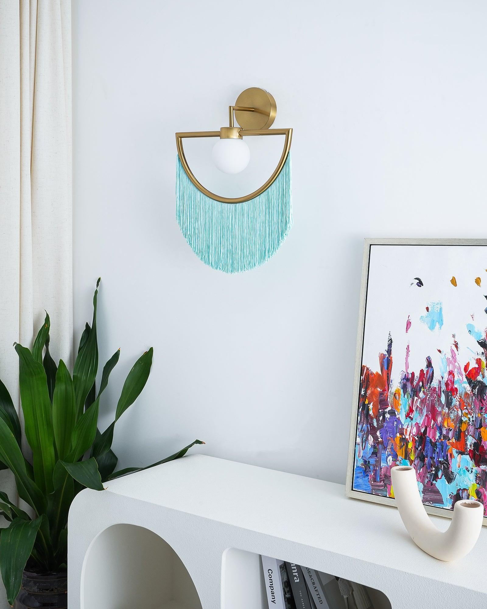 Настенный светильник Wink Tassel Cute - ∅38см x 45см, золотой, черный