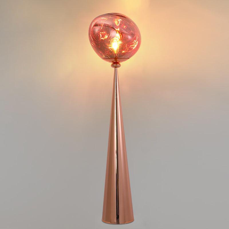 Cone Lava Floor Lamp - ∅ 17.7″ x H 61″ / Dia 45cm x H 155cm / Gold / AU plug