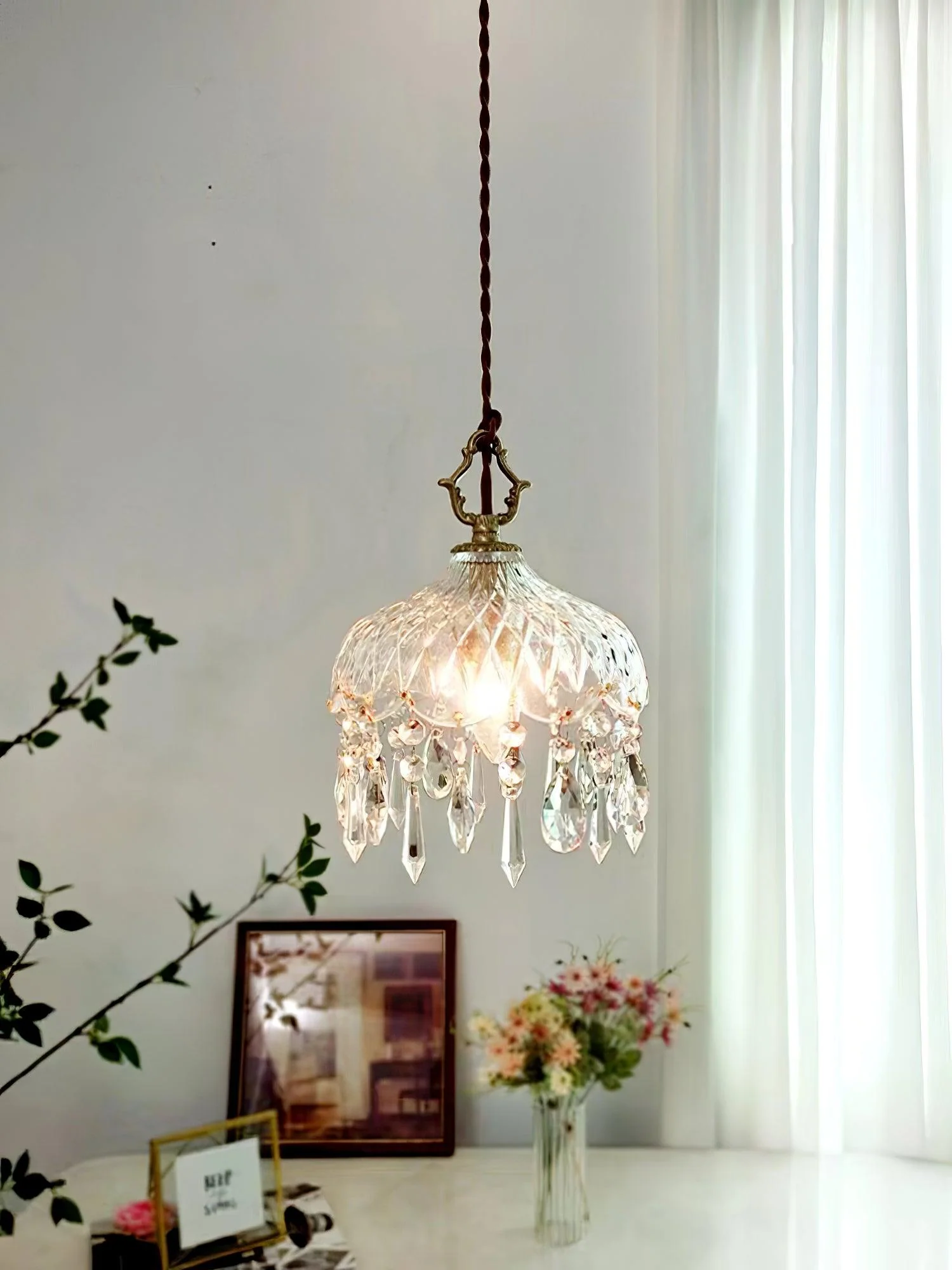 Подвесной светильник Bowl Shade - ∅20см x 20см, латунь, прозрачный