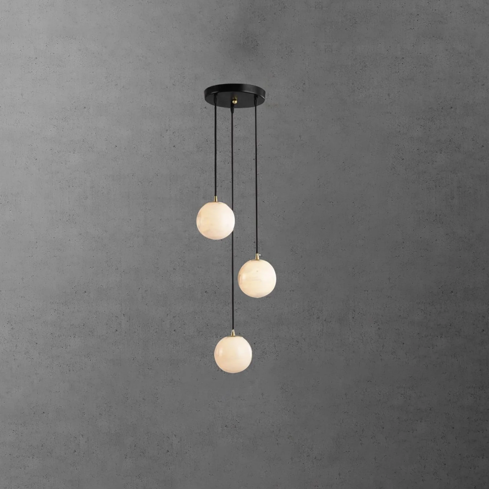 Люстра Alabaster Balls Cluster - 9 подвесов 40см x 40см x 200см, черный, белый