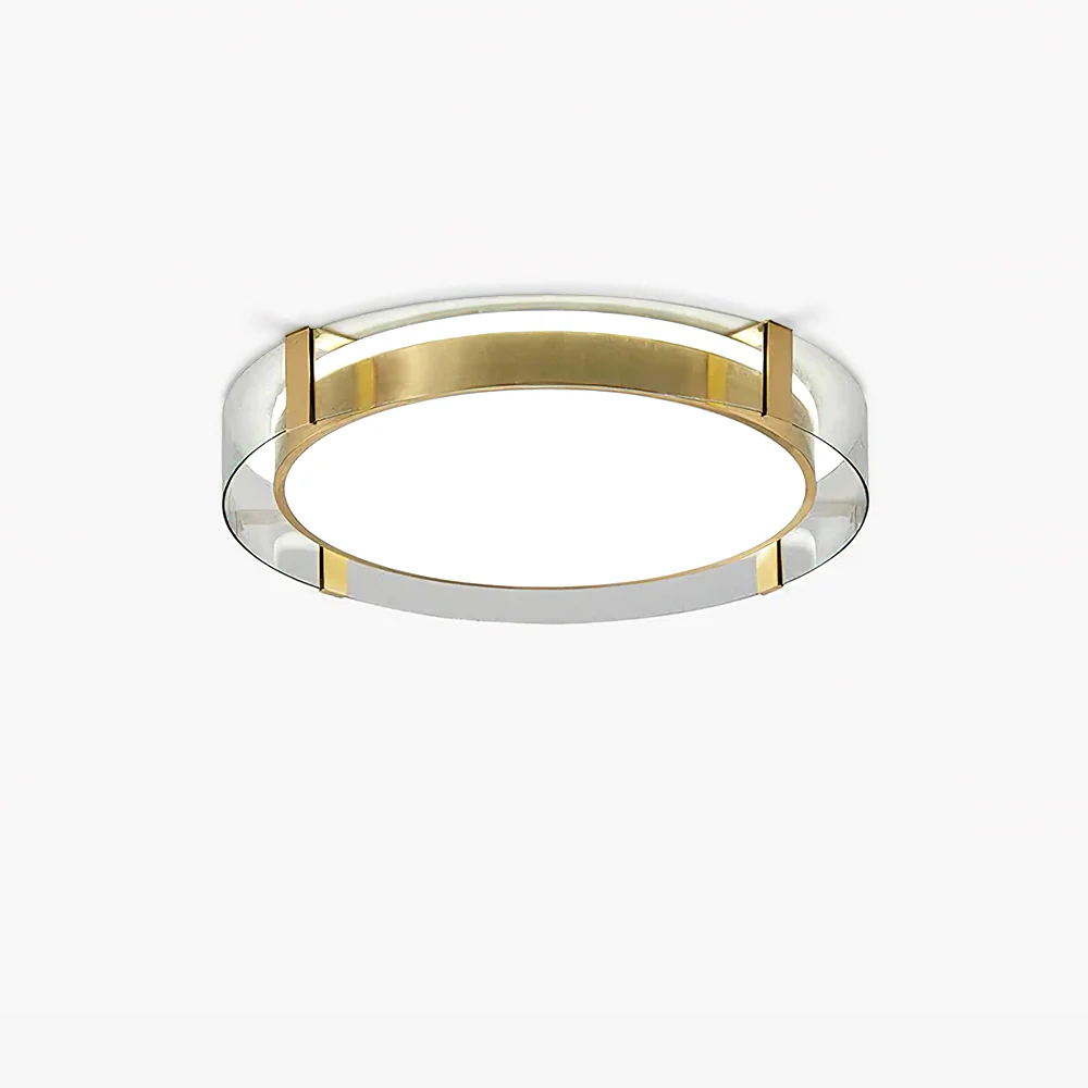 Потолочный светильник Round Low Profile - ∅60см x 13см, золотой, холодный свет