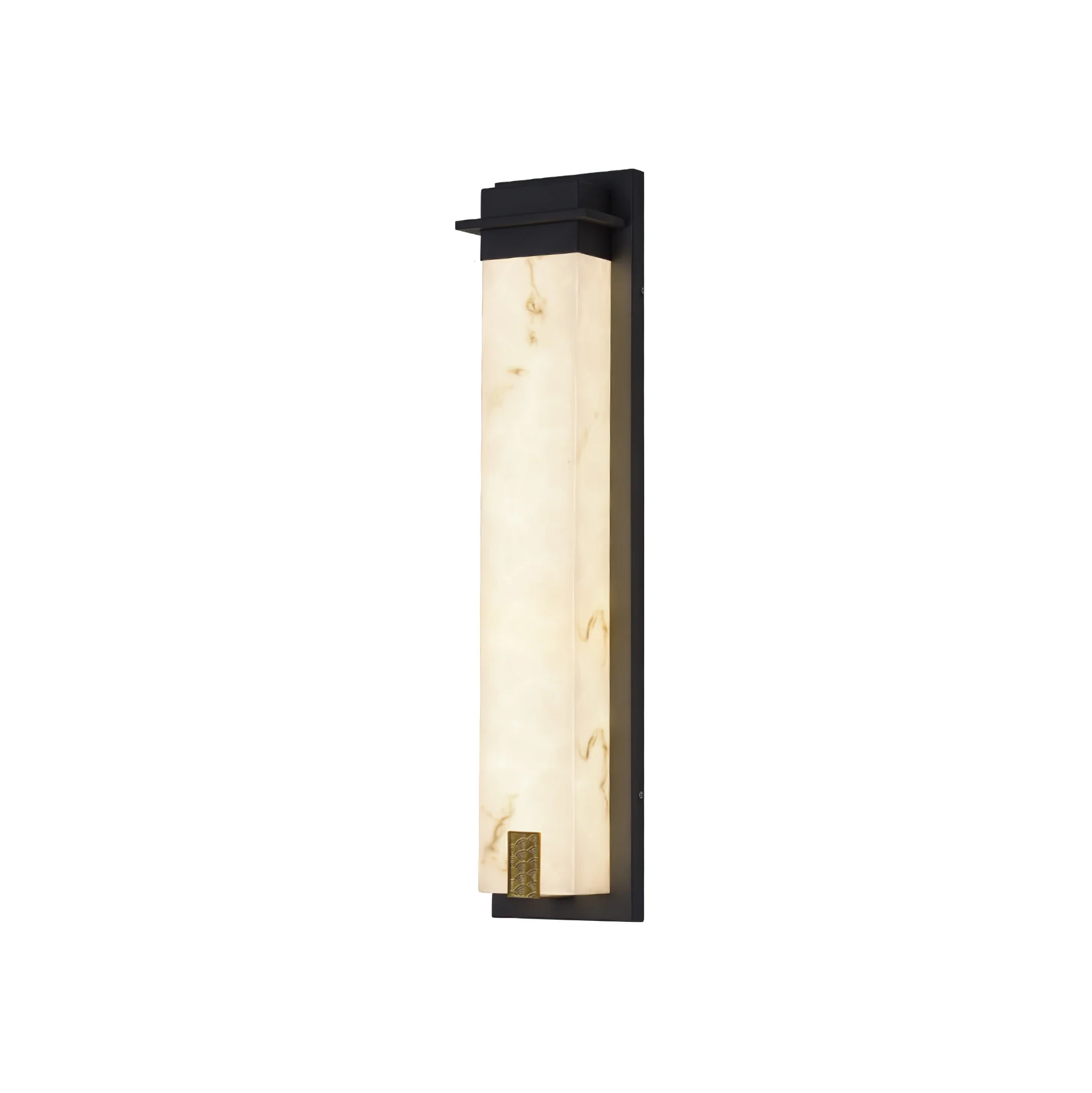 Delaney Outdoor Wall Light - Model A L 6.3″ x W 4.3″ x H 19.7″ Set of 2 / Black & White / Warm Light