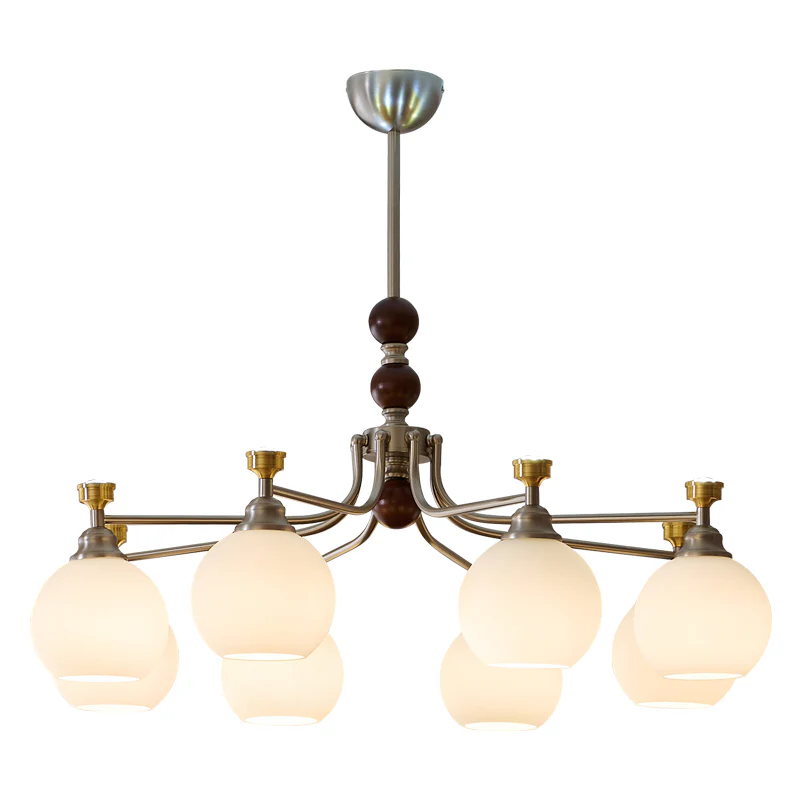 Люстра Lucienne Orb - 3 источника света ∅61см x 46см, орех, никель