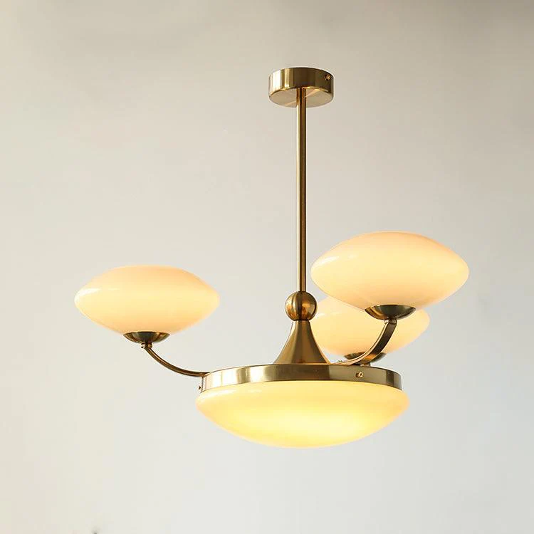 Люстра Keston - 6 плафонов ∅70см x 28см, хром, белый