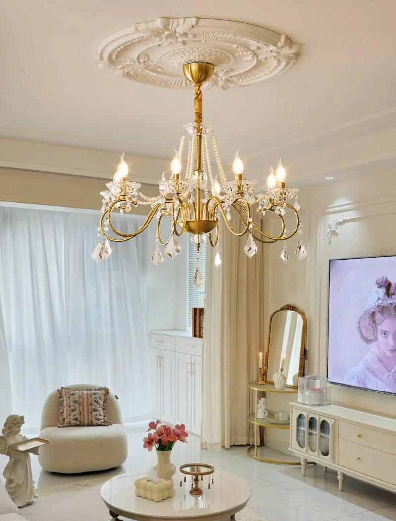 Люстра Opulent Pearl Crystal - 8 плафонов ∅75см x 56см
