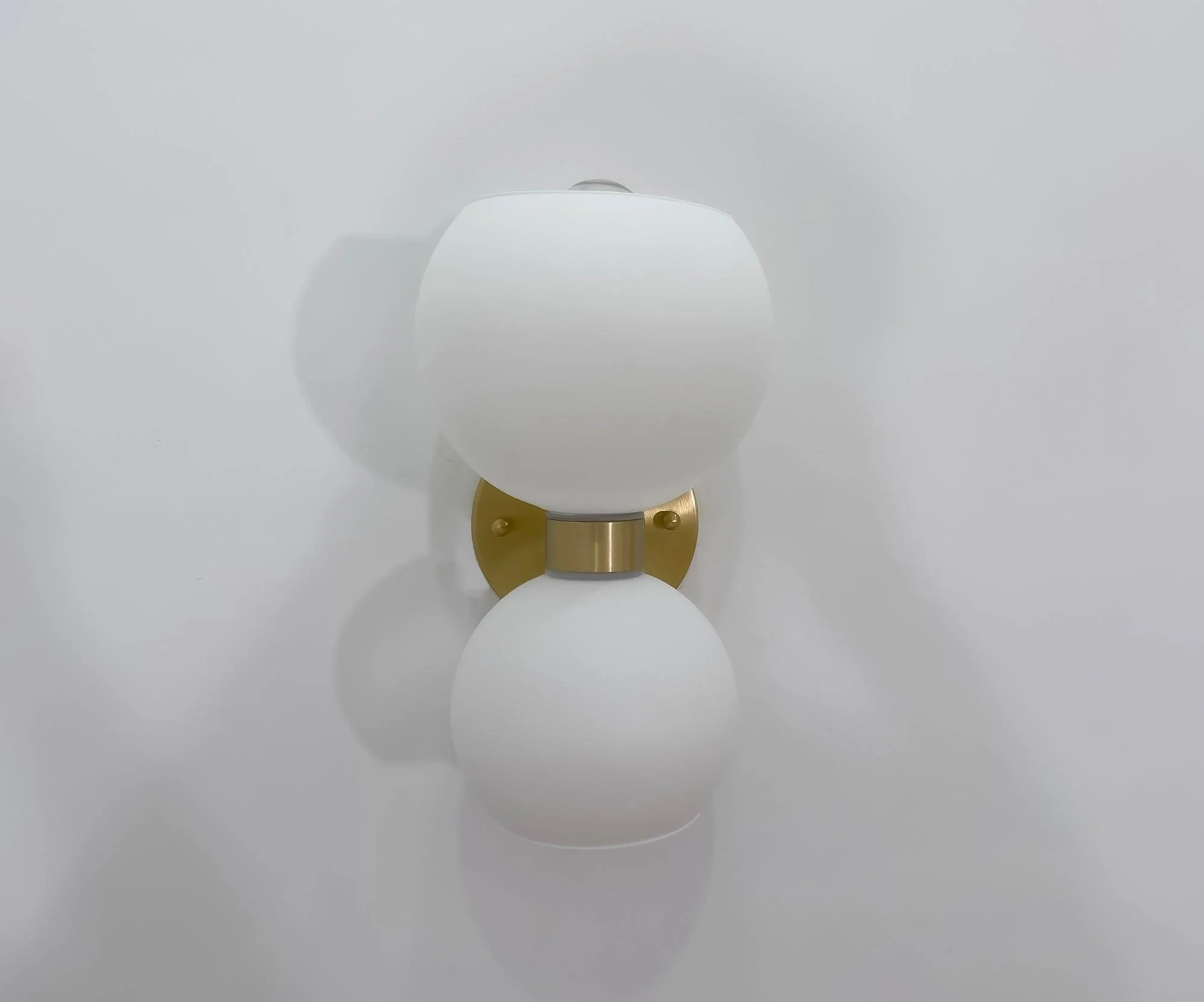 Round Pearl Sconce - Set of 2 / Brass / Smoke grey