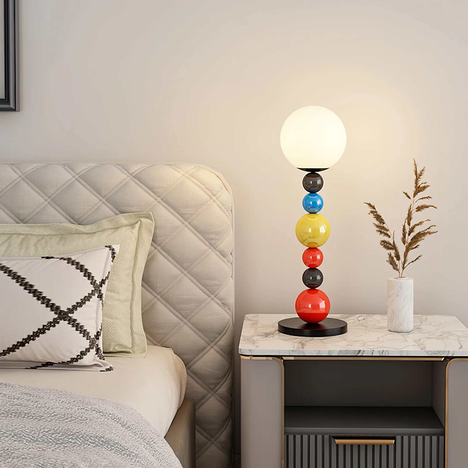 Colorful Round Ball Floor Lamp - ∅ 9.8″ x H 63″ / Dia 25cm x H 160cm / Green / AU plug