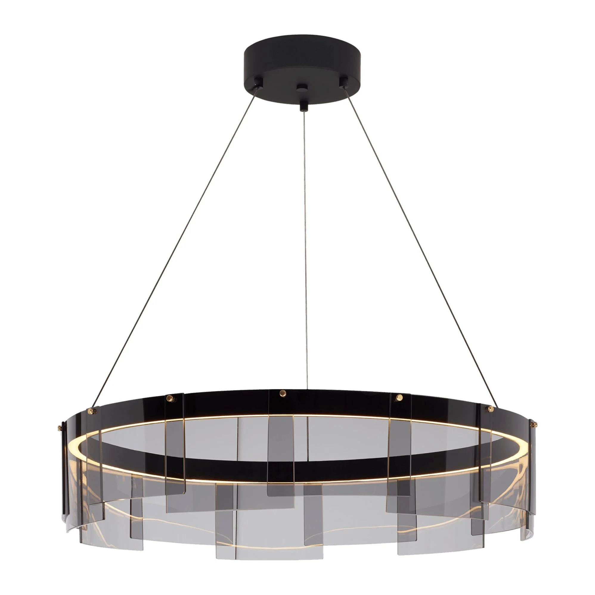 Люстра Stratos LED - ∅80см x 20см, черный, теплый свет