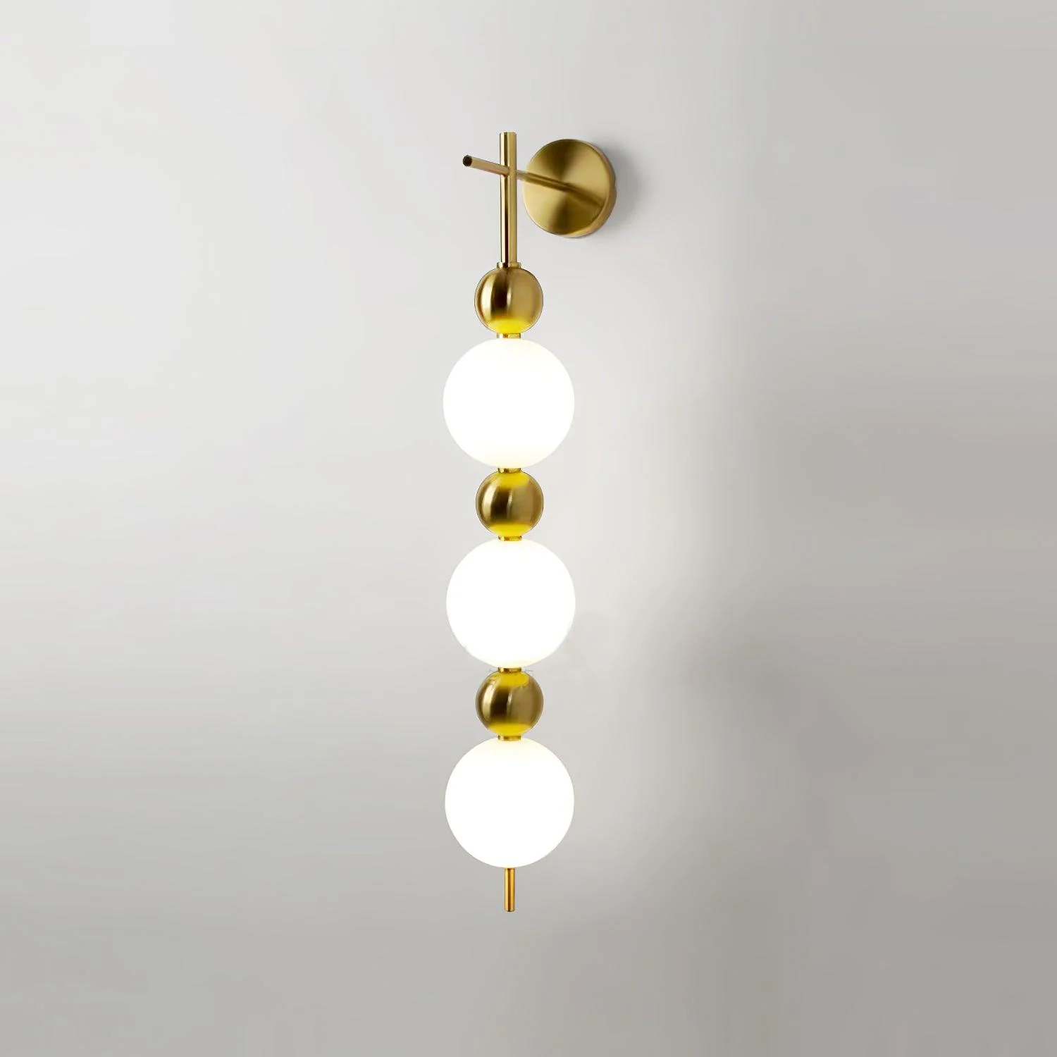 Candied Haws String Wall Lamp - ∅ 10.2″ x H 32.3″ / ∅ 15cm x H 82cm Set of 2 / Gold & White / Warm Light