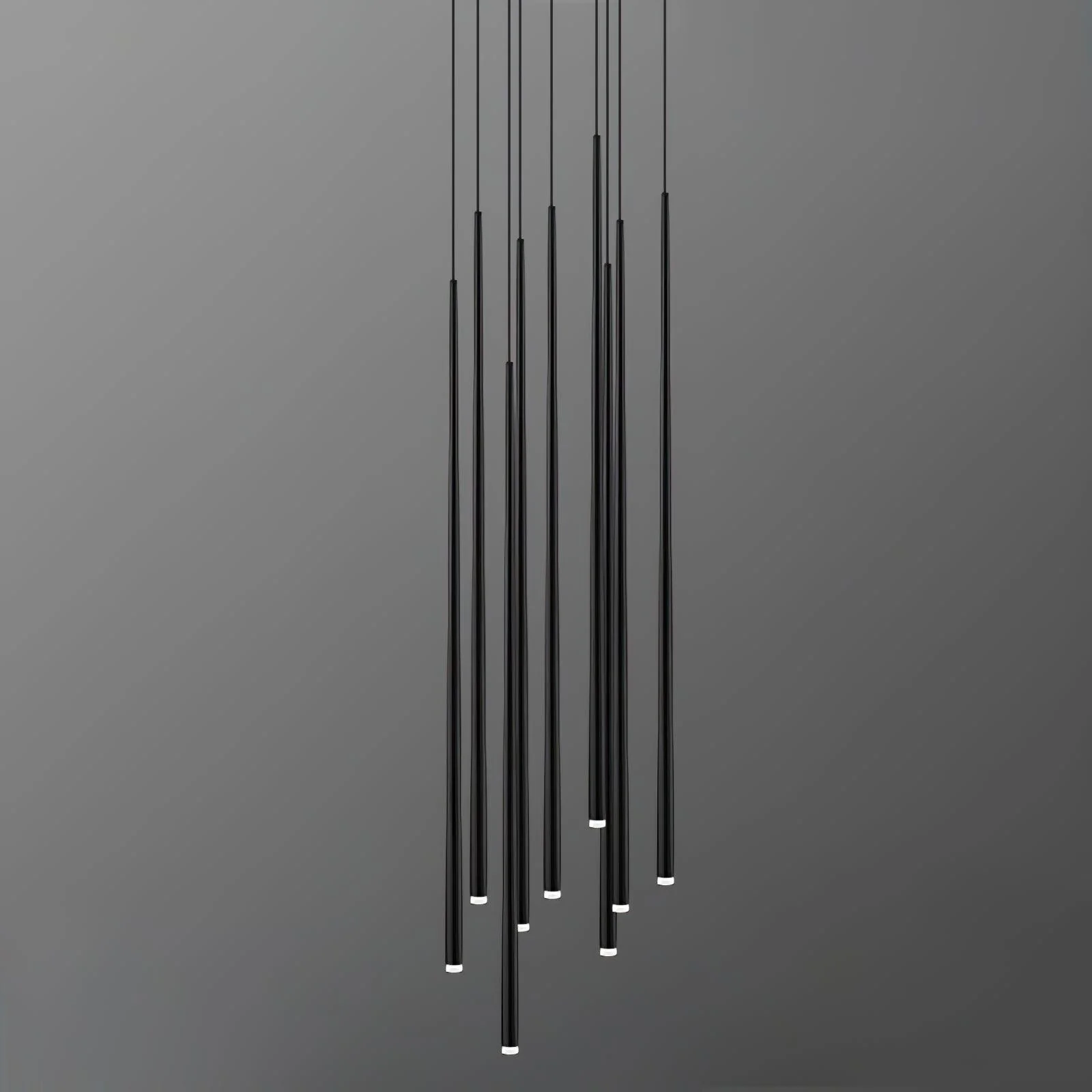 Люстра Slender Cone - длинное крепление, 5 подвесов ∅100см x 100см, черный