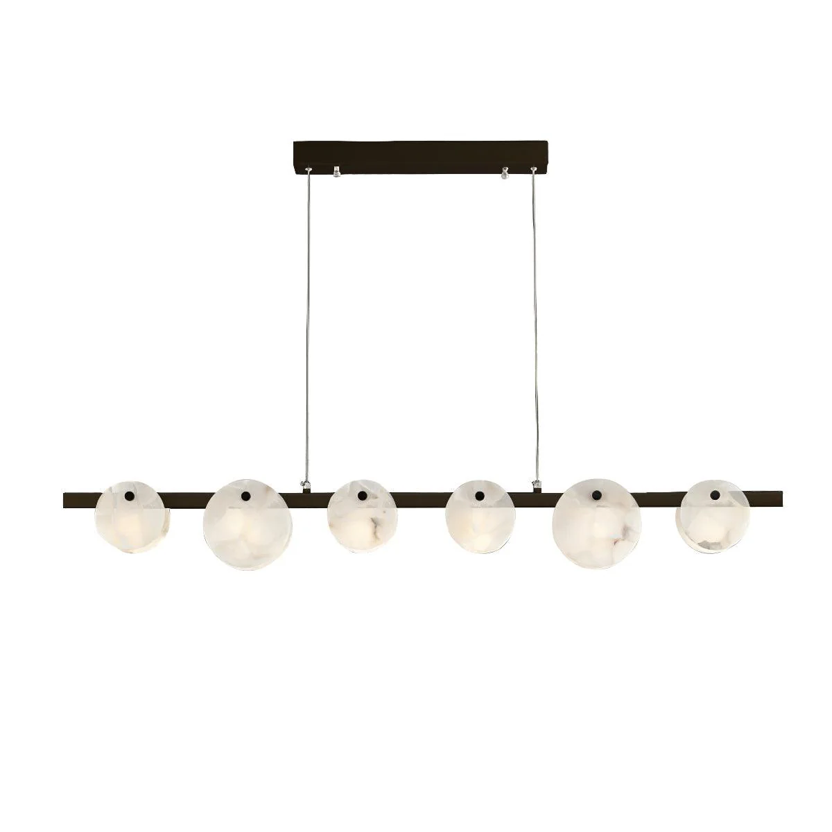 Люстра Trinidad Dining Room - 6 плафонов120см x 15см, латунь, белый, теплый свет