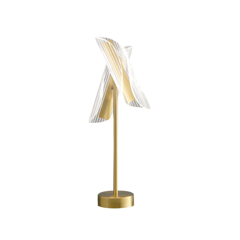 Flame Table Lamp - ∅ 6.6″ x H 21.6″ / Dia 17cm x H 55cm / Gold / AU plug