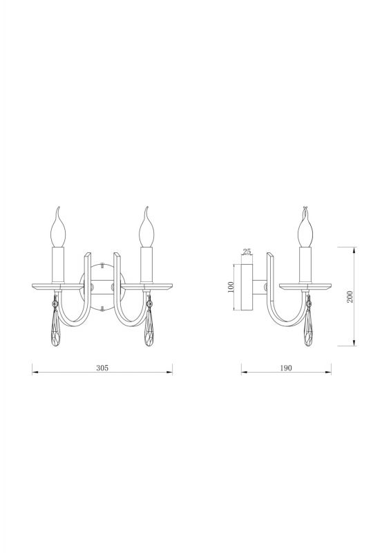 Бра Freya Crystal Forte FR1006WL-02G