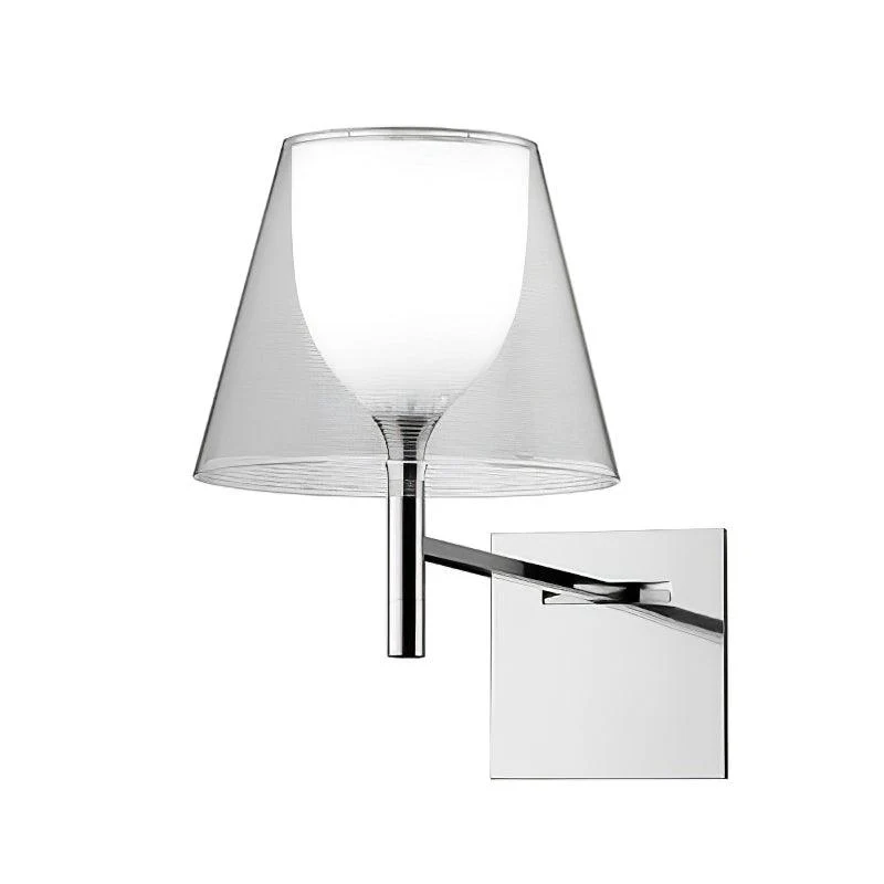 Chrome Prism Wall Lamp - Set of 2 / White fabric & Chrome