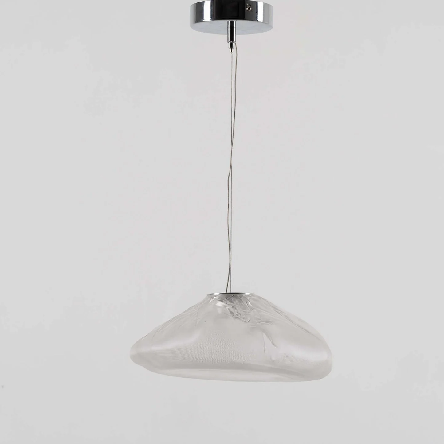 Подвесной светильник Blown Glass Mesh - 20 подвесов, круглое крепление, ∅20см, белый, стекло