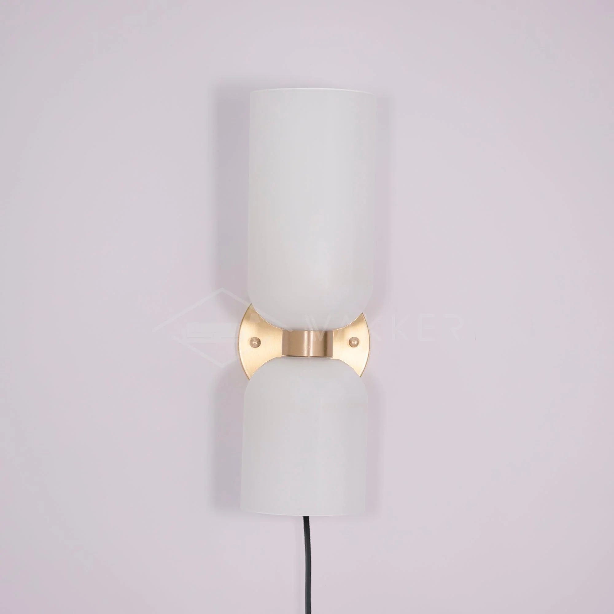 Настенный светильник Edie Plug-In - ∅12см x 35см, сатин-латунь, серое стекло