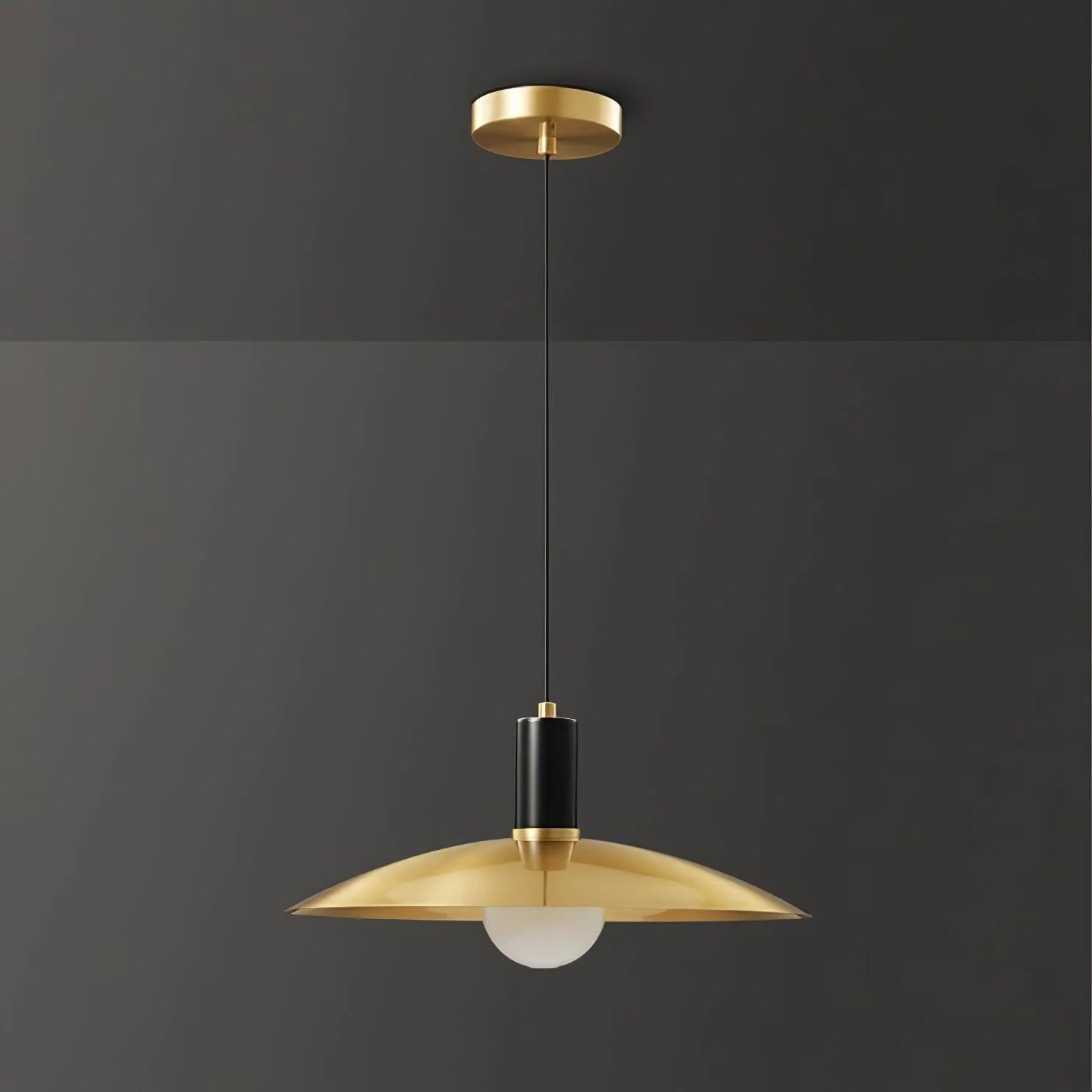 Подвесной светильник Brass Flared - ∅33см x 12см, черный, латунь
