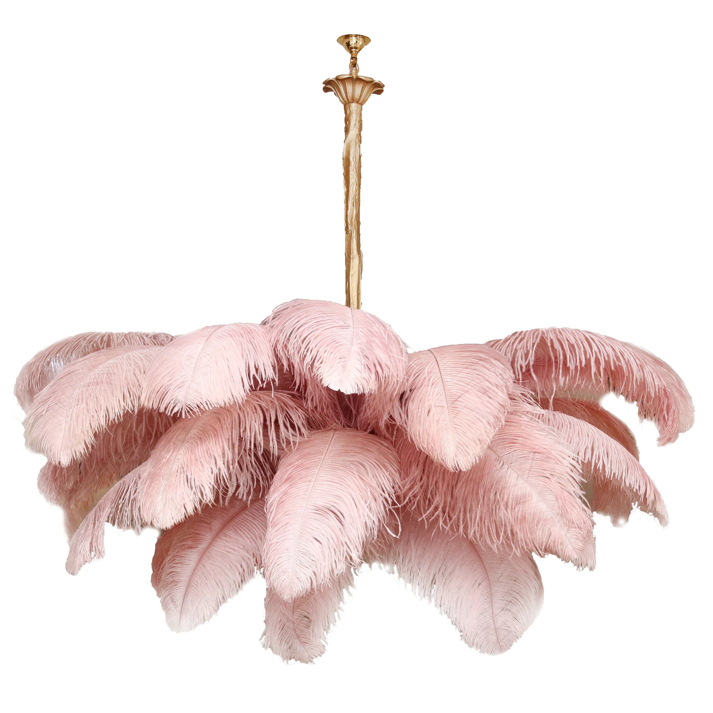 Люстра Ostrich Feather - ∅110см x 90см, серебро, белый