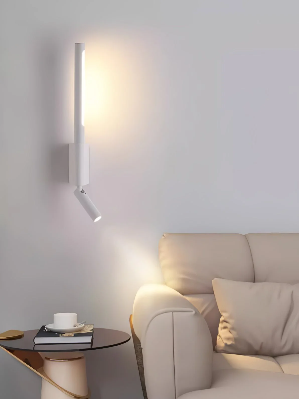 Настенный светильник Canut LED - ∅6см x 43см, черный, теплый свет