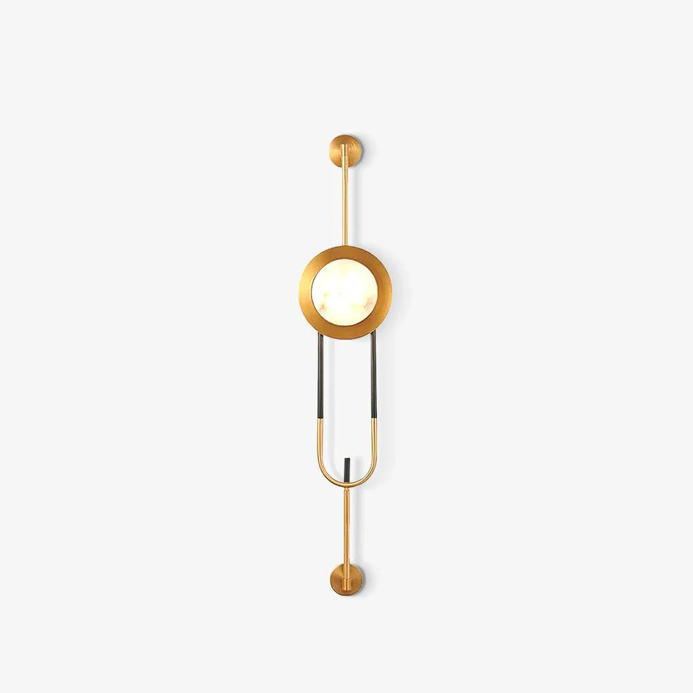 Настенный светильник Circular Marble - ∅20см x 85см, золотой, белый, теплый свет