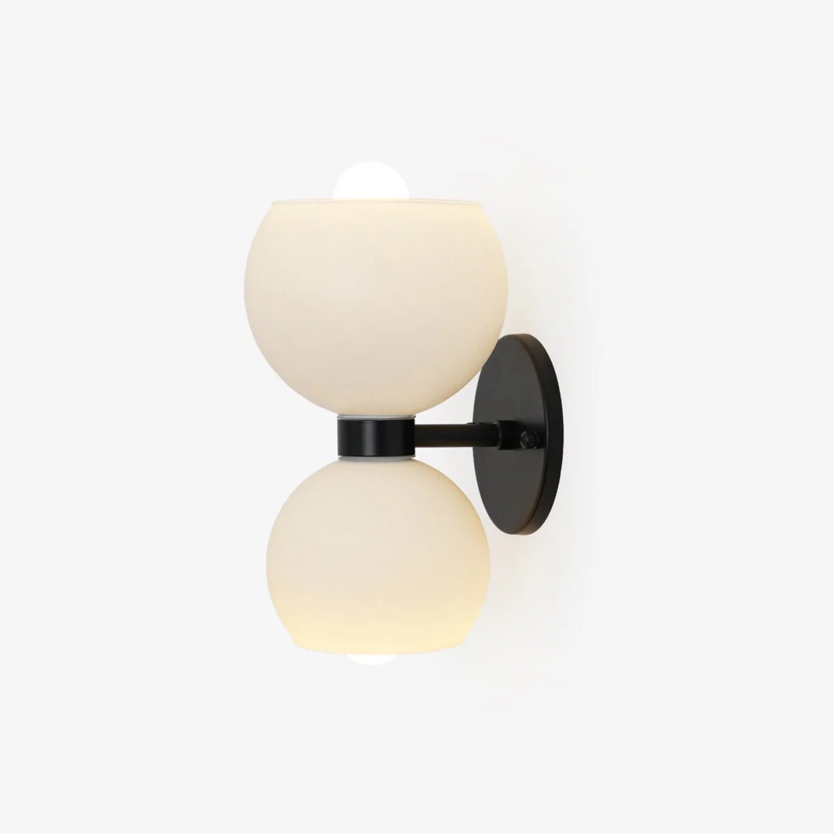 Round Pearl Sconce - Set of 2 / Brass / Smoke grey