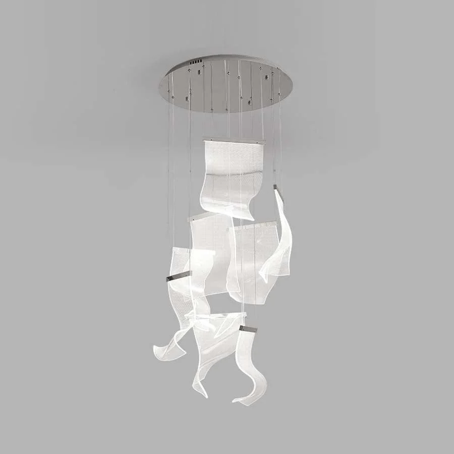 Люстра Acrylic LED - 3 подвеса, ∅35см х 150см, золотой