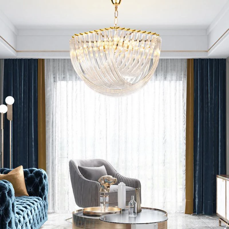 Люстра Trevi Murano - ∅20см x 40см, золотой, прозрачный