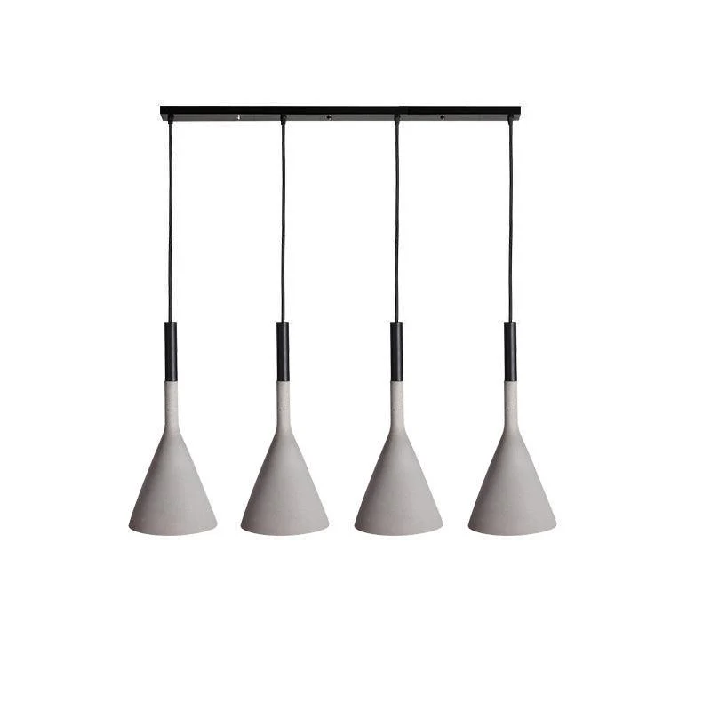 Подвесной светильник Conical Concrete - круглое крепление, 3 подвеса, зеленый