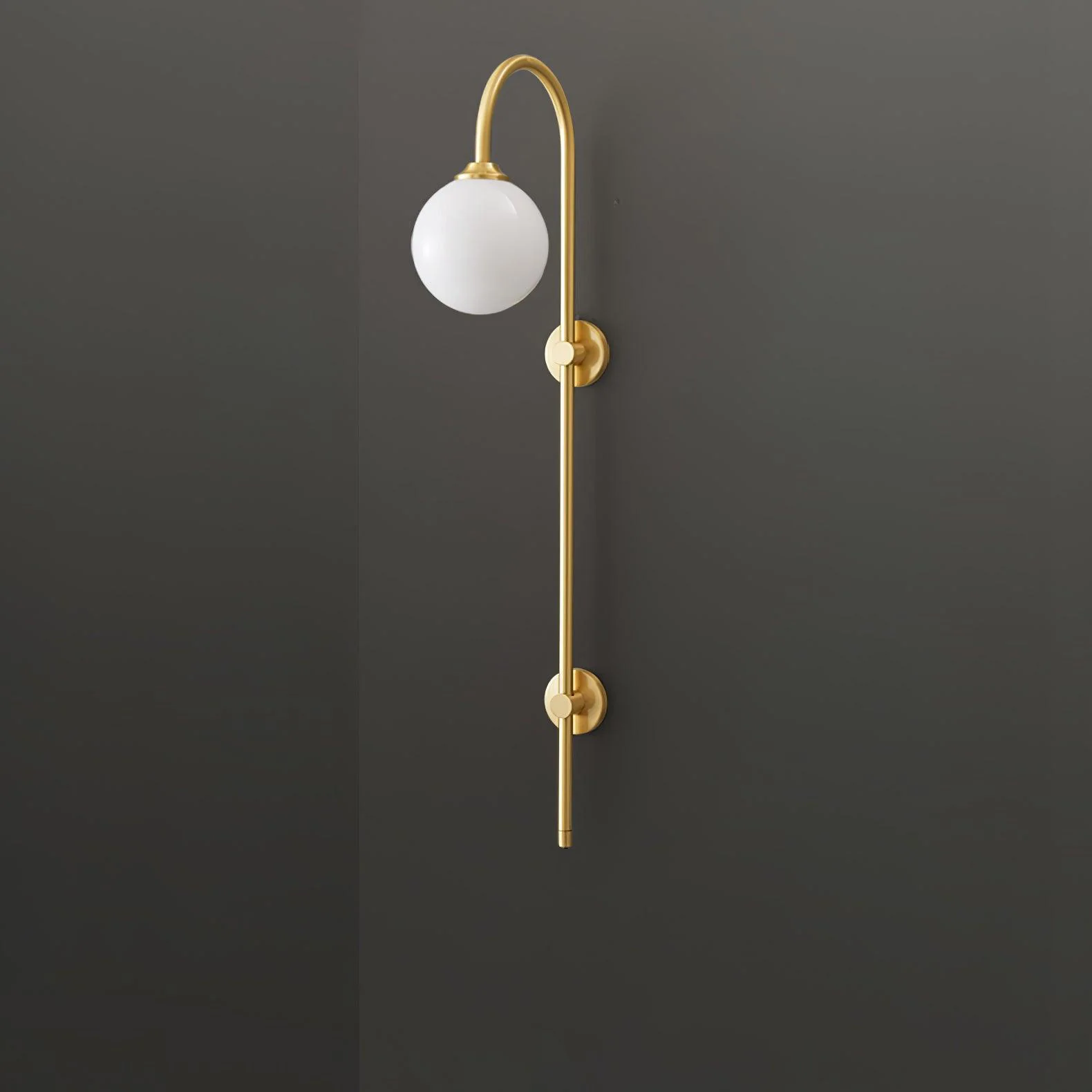Настенный светильник Globe Brass - ∅15см x 120см, золотой, белый