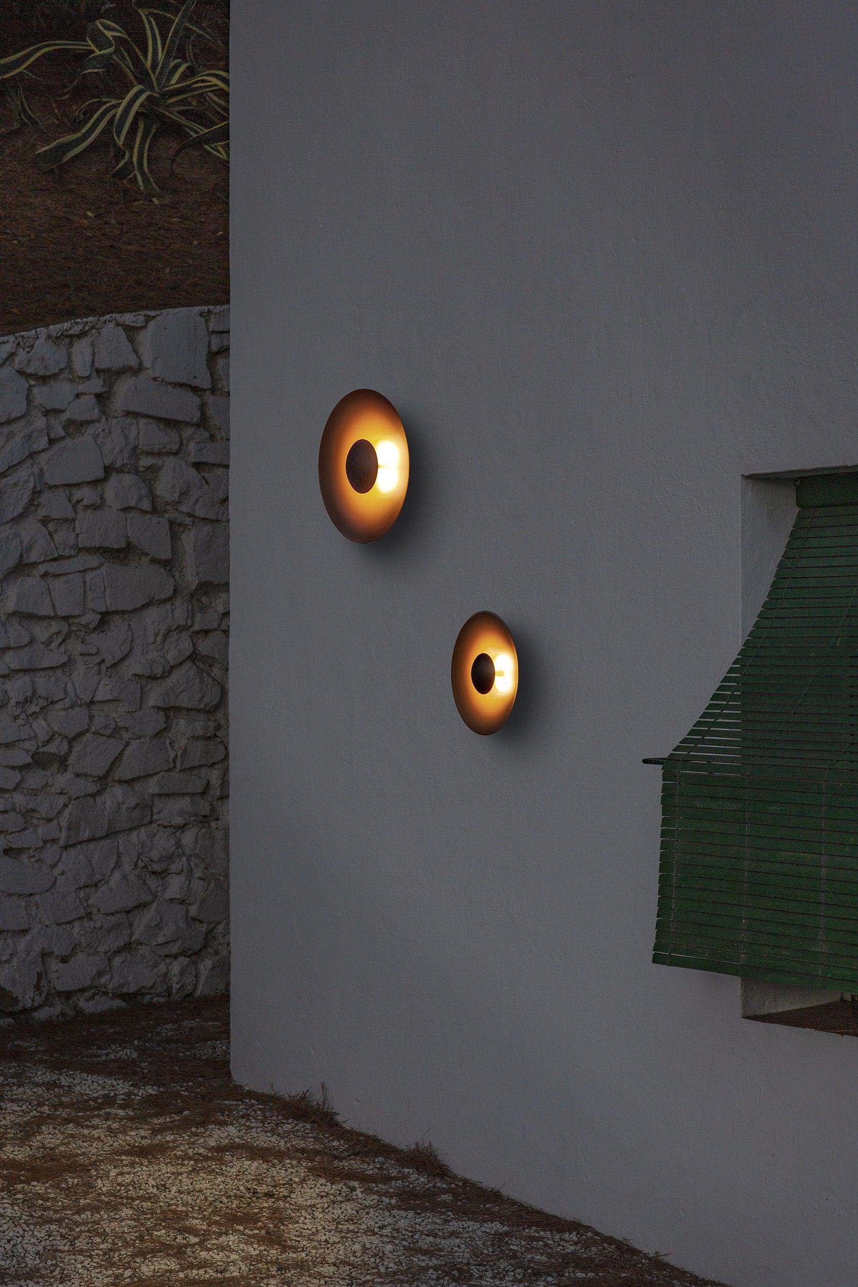 Simplicity Glow Wall Light - ∅ 15.7″ x H 15.7″ Set of 2 / White & Antique copper / Warm Light