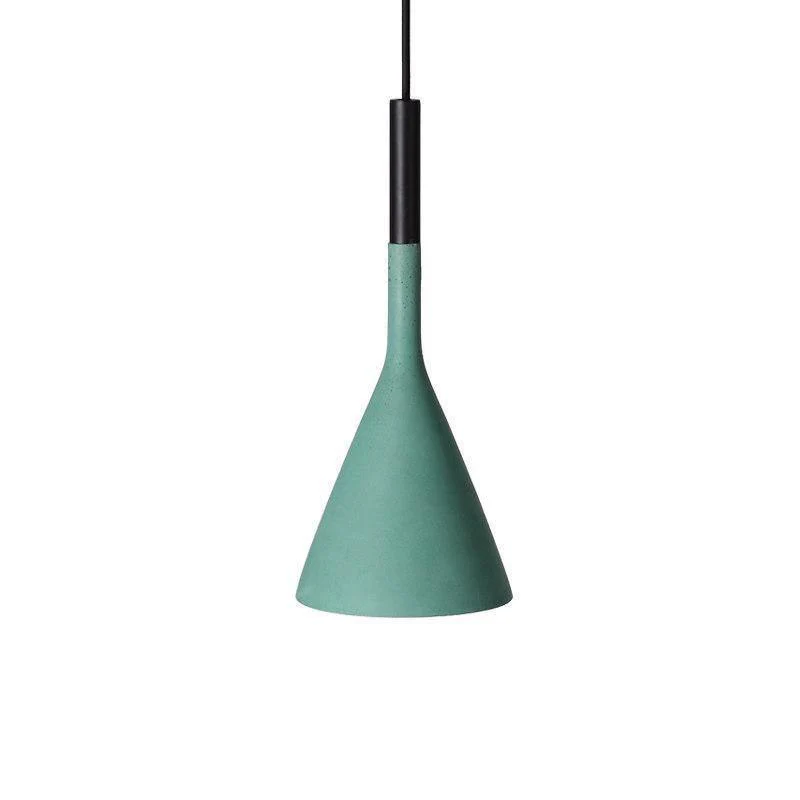 Подвесной светильник Conical Concrete - круглое крепление, 3 подвеса, зеленый