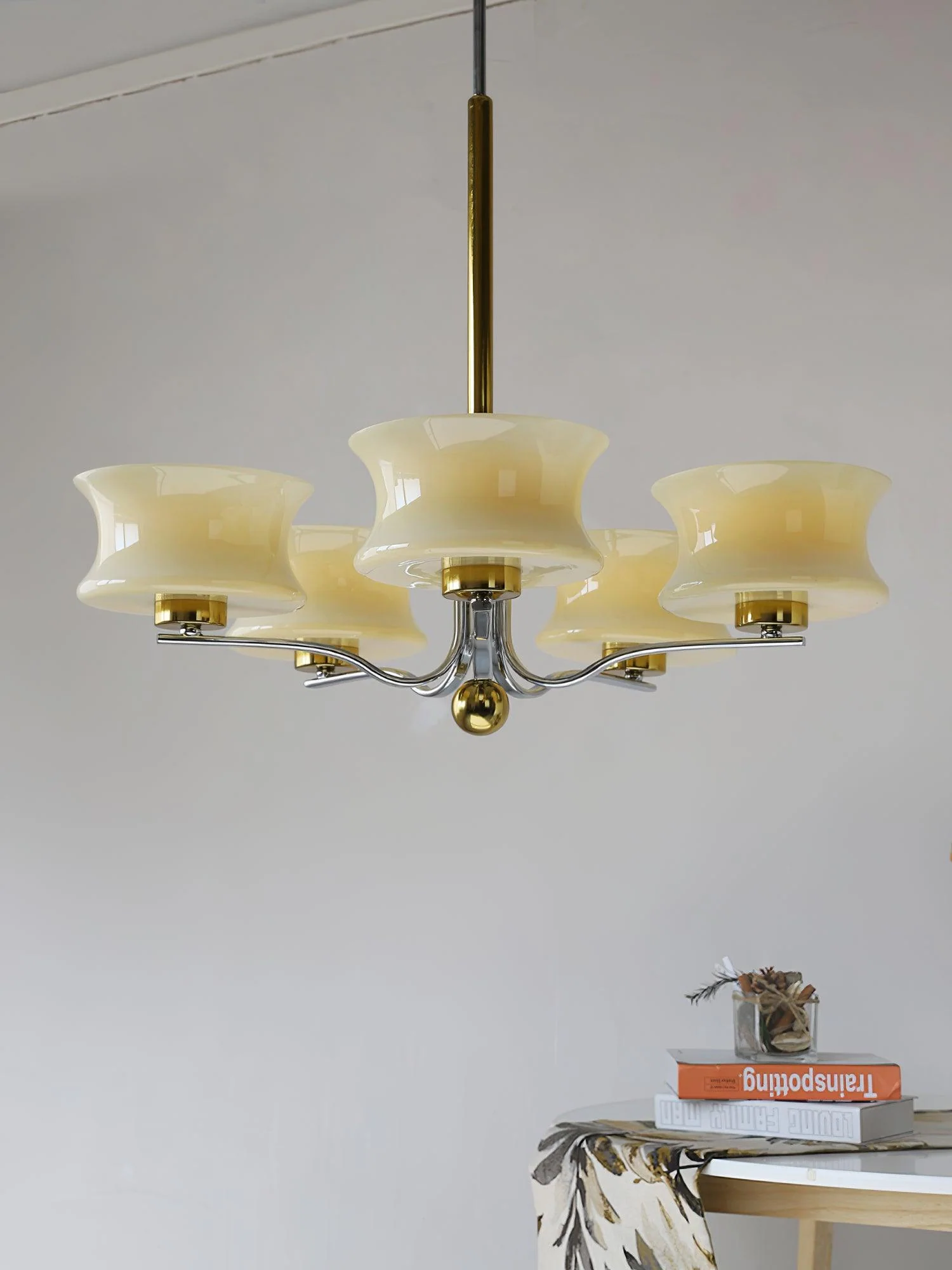 Люстра Anath - 3 источника ∅50см x 48см, золотой, хром, бежевый
