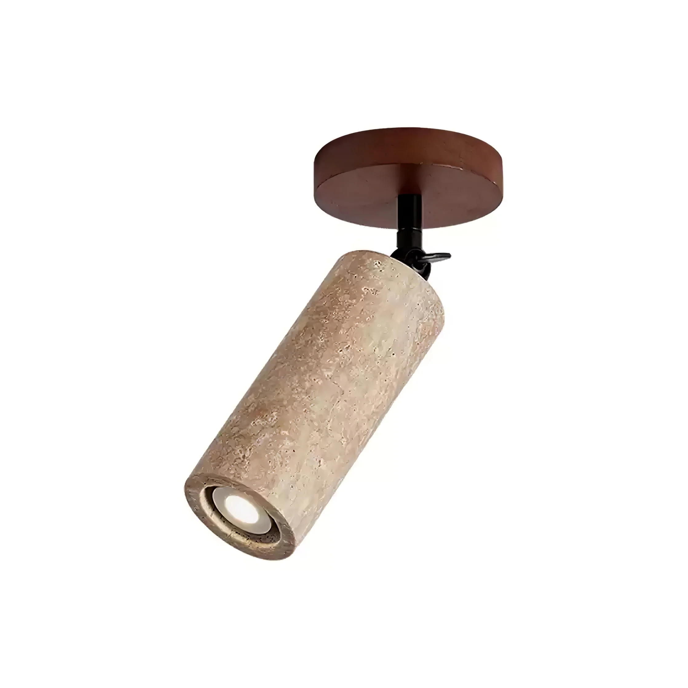 Настенный светильник Versa Stone Adjustable - модель A, ∅10см x 24см, орех, желтый травертин