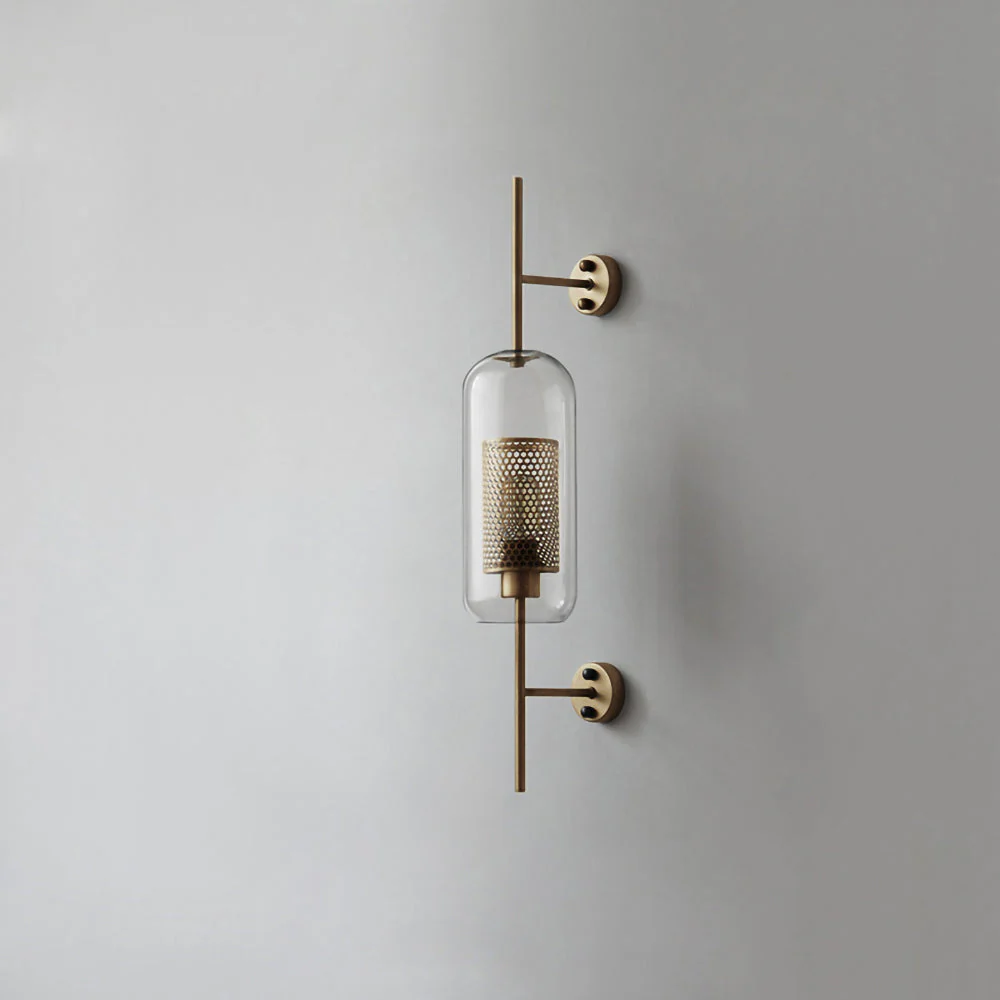 Настенный светильник Chiswick Glass - ∅13см x 67см, серебряный, стекло, 2 шт