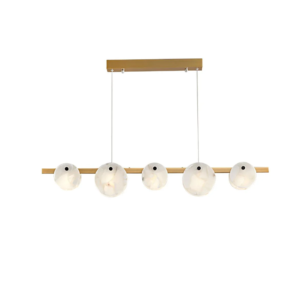Люстра Trinidad Dining Room - 6 плафонов120см x 15см, латунь, белый, теплый свет