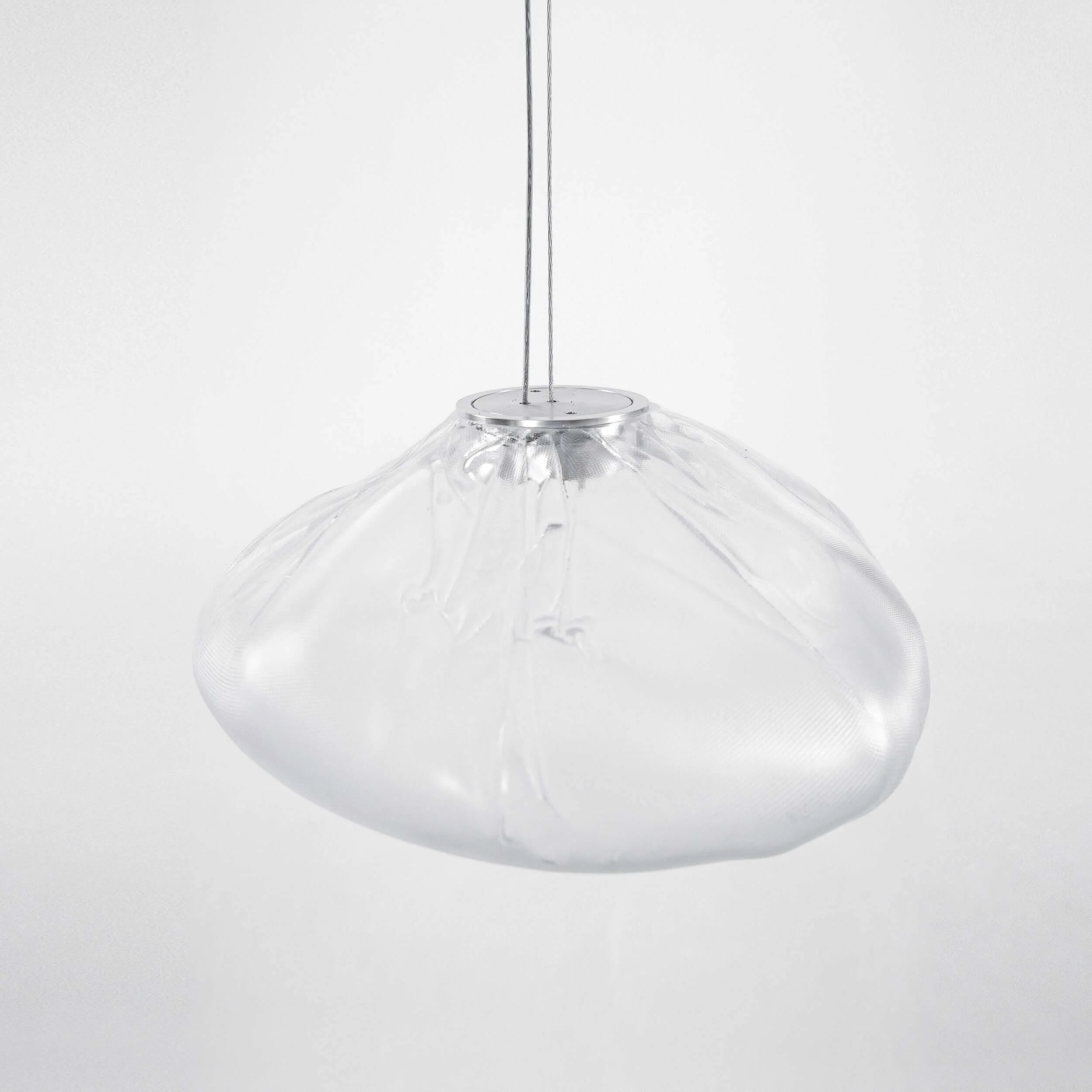 Подвесной светильник Blown Glass Mesh - 20 подвесов, круглое крепление, ∅20см, белый, стекло