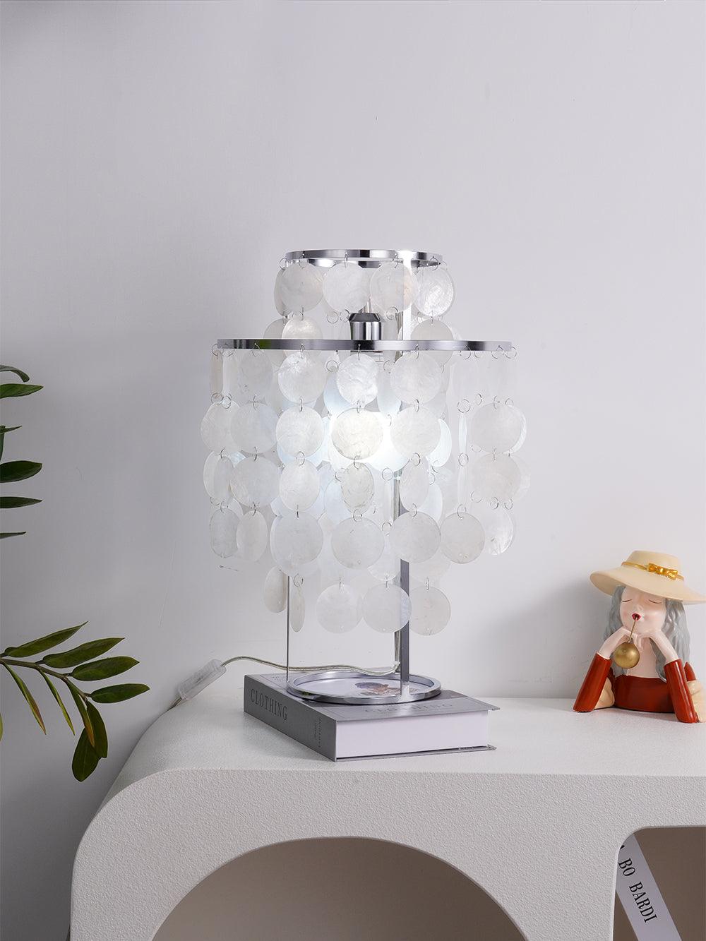 Настольный светильник Round Shell - ∅30см x 48см, хром