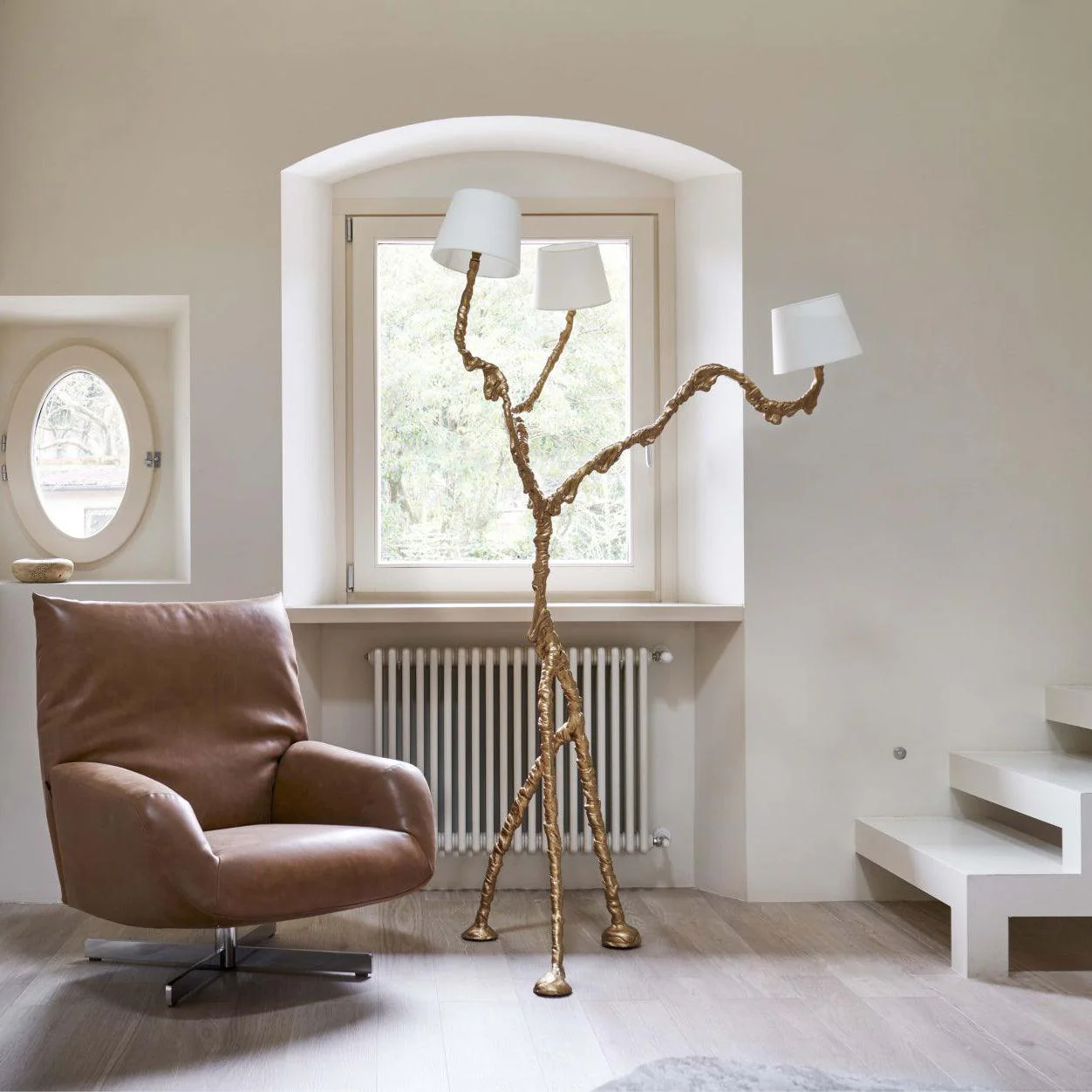 Ines Floor Lamp - ∅ 31.5″ x H 78.7″ / Dia 80cm x H 200cm / Brass / UK plug