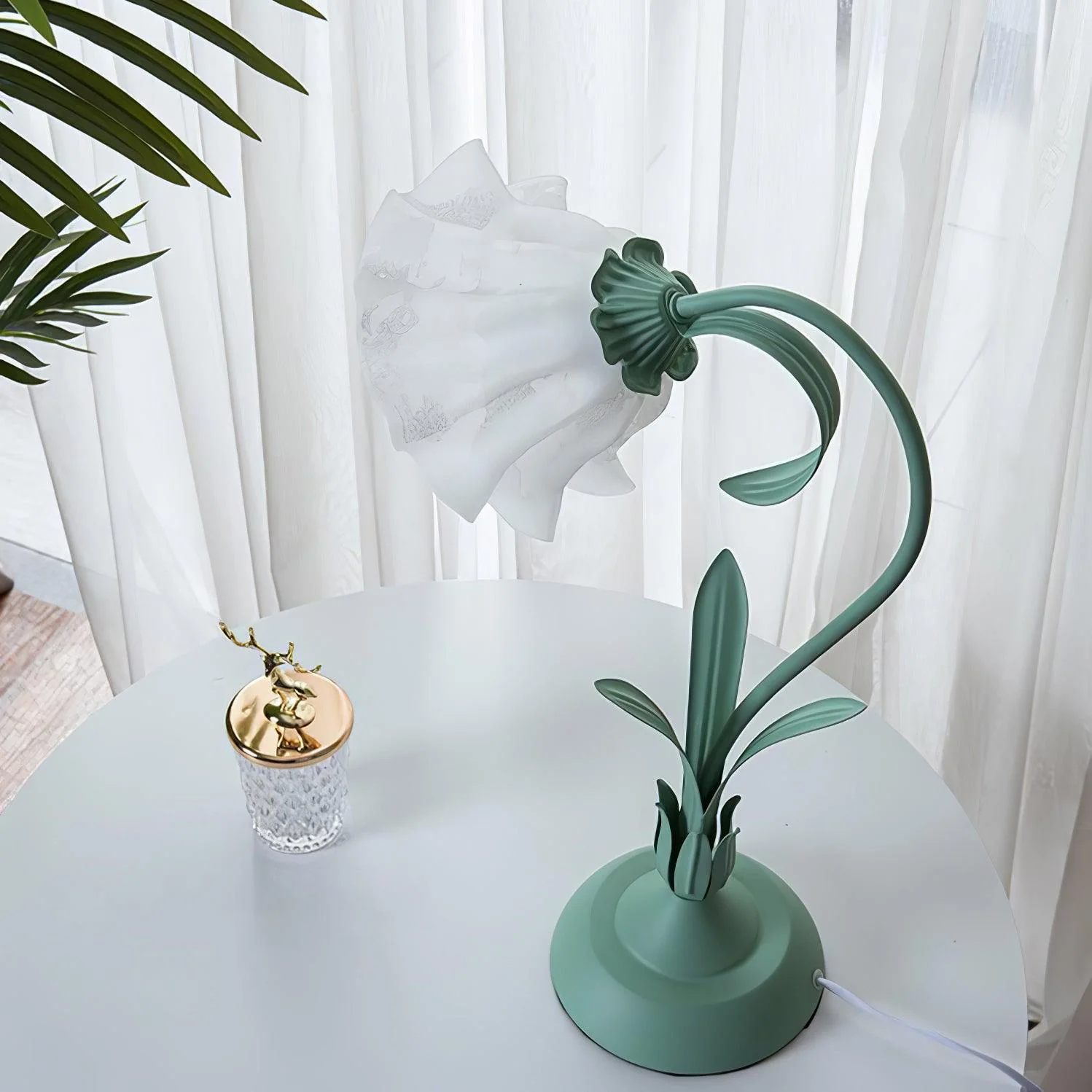 Настольный светильник Lily of the Valley - ∅30см x 50см, белый, белый
