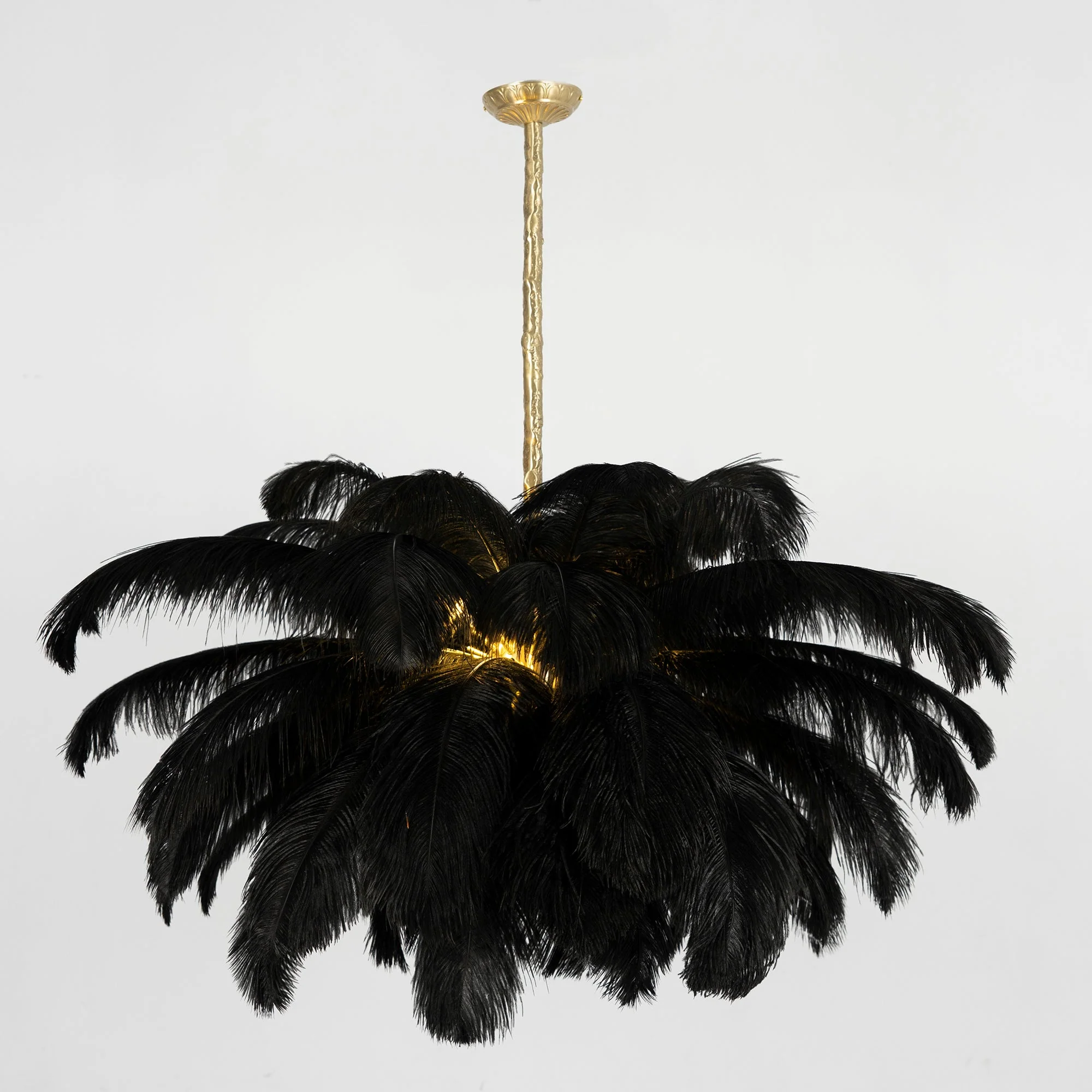Люстра Ostrich Feather - ∅110см x 90см, серебро, белый