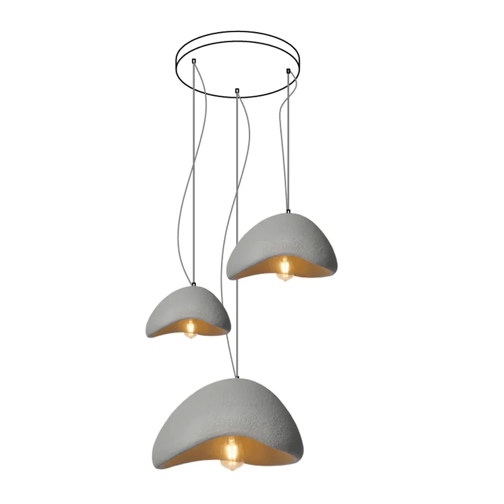 Люстра Khmara Halia Combination A - ∅40см x 22см + ∅60см x 33см, серый, длинное крепление