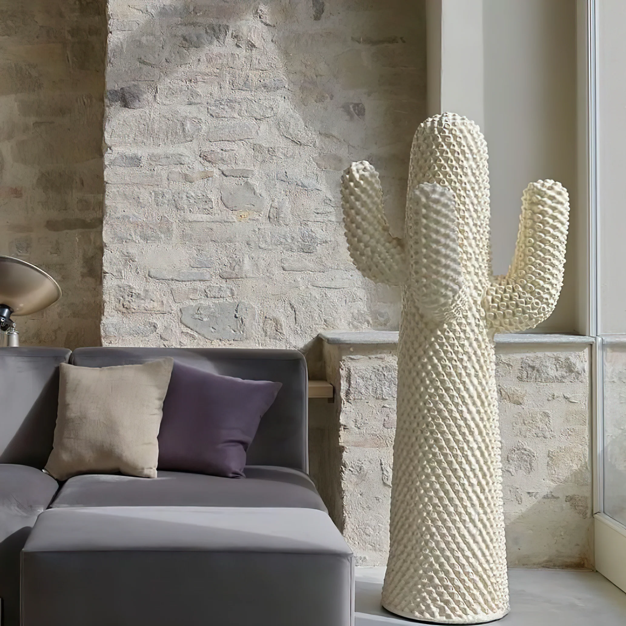 Вешалка для одежды Mello Sculptural Cactus - ∅65см x 60см x 150см, белый