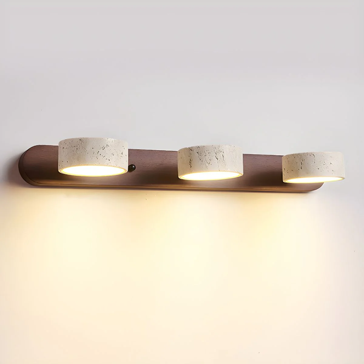 Настенный светильник Travertine Duo - 3 источника света ∅51см x 6см, орех, теплый свет