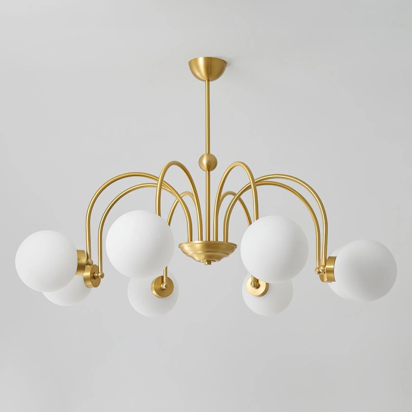Люстра Yisu Brass - 6 плафонов ∅70см x 63см, латунь, белый