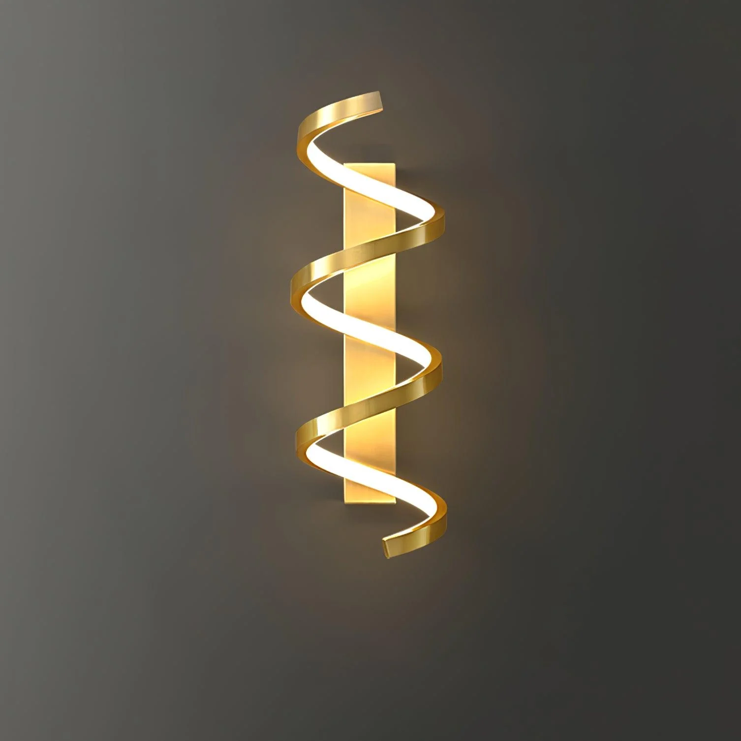 Spiral Wall Light - Set of 2 / Brass / Three-Color Changing Light